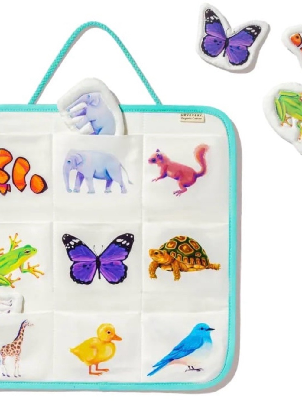 LOVEVERY soft  Animal Matching Playboard - Turquoise
